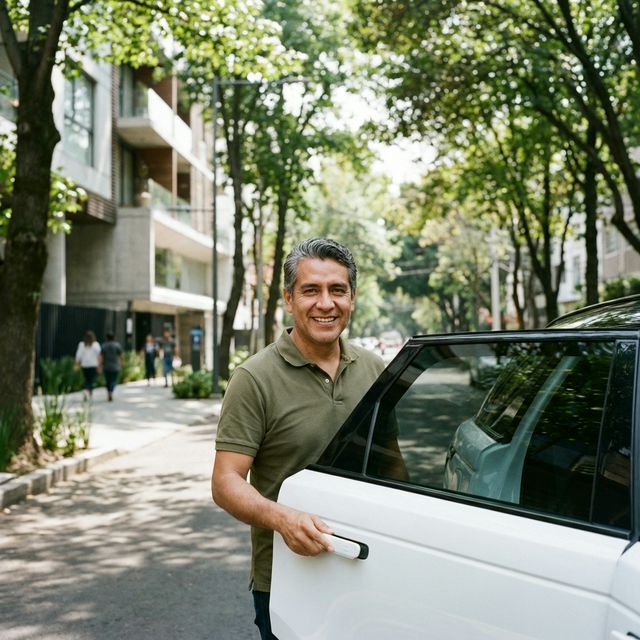 Conductor AvivaGo amable y profesional con estilo casual